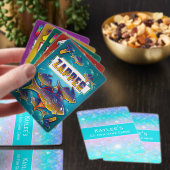 Mermaid-Muster, kundenspezifische Monogramm-Mädche Spielkarten (Insitu)