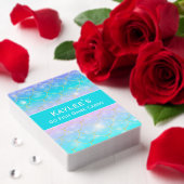Mermaid-Muster, kundenspezifische Monogramm-Mädche Spielkarten (Insitu (Valentinstag))