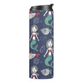 Mermaid Muster kundenspezifische Monogramm-Tumbler Thermosbecher (Nach links gedreht)