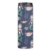 Mermaid Muster kundenspezifische Monogramm-Tumbler Thermosbecher (Rückseite)