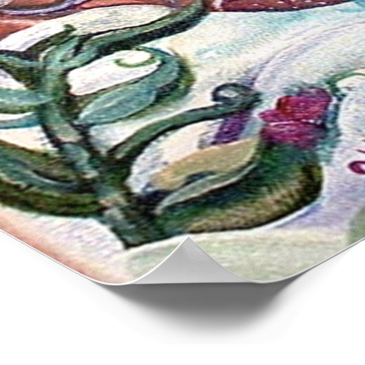 Mermaid Mutter & Kind Print Poster (Ecke)