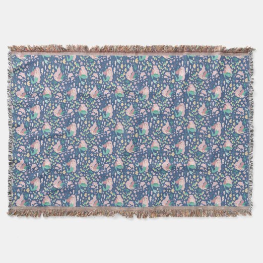 Mermaid Mutter Tochter Bonding Ocean Dark Version Decke (Vorderseite)
