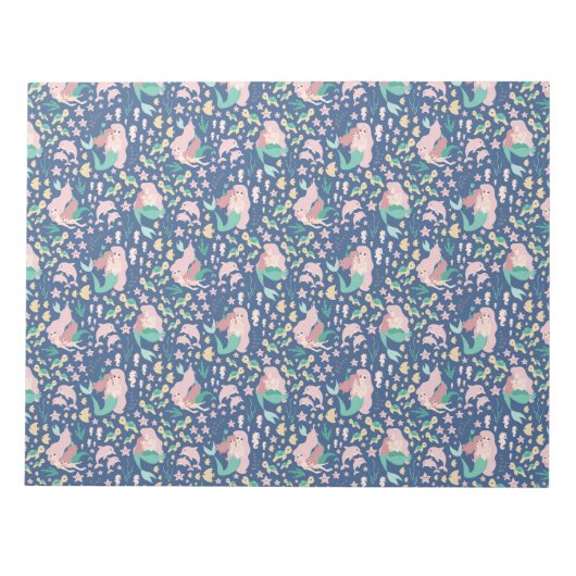 Mermaid Mutter Tochter Bonding Ocean Dark Version Notizblock (Vorderseite)