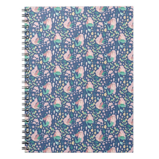 Mermaid Mutter Tochter Bonding Ocean Dark Version Notizblock (Vorderseite)