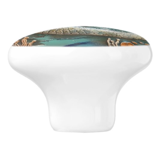 Mermaid Mutter und Tochter 3D-Effekt Keramikknauf (Seitenansicht)