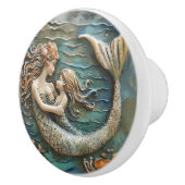 Mermaid Mutter und Tochter 3D-Effekt Keramikknauf (Rechts)