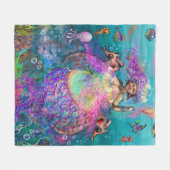 Mermaid n Jellyfish Fleece Blanket (Vorderseite (Horizontal))