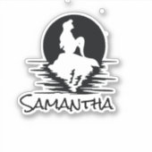 Mermaid Name Black Silhouette Aufkleber (Vorderseite)