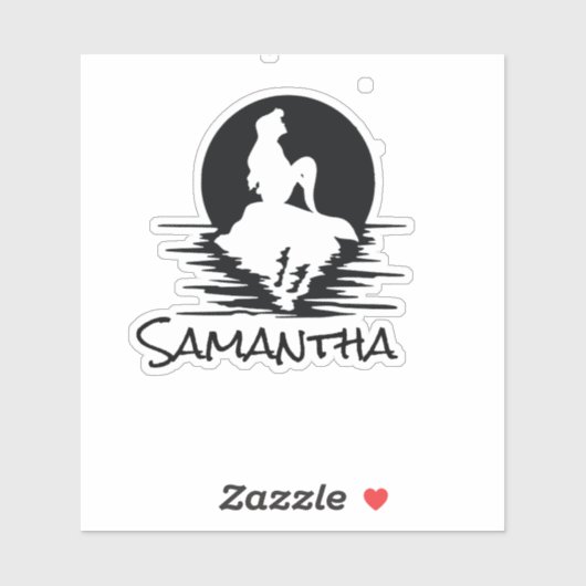 Mermaid Name Black Silhouette Aufkleber (Blatt)