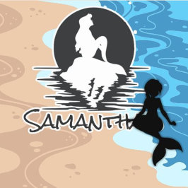 Mermaid Name Black Silhouette Aufkleber