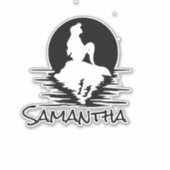 Mermaid Name Black Silhouette Aufkleber (Vorderseite)