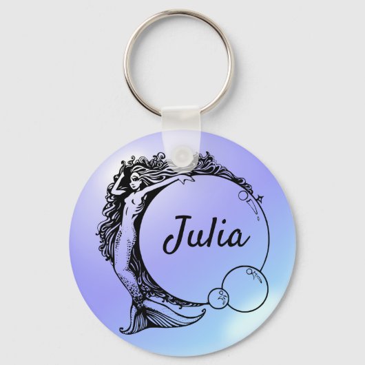 Mermaid Name Custom Schlüsselanhänger - Julia (Vorderseite)