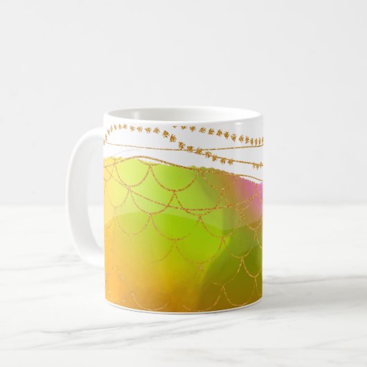 Mermaid NAME Summer Beach Mod Art Kaffeetasse (Vorderseite Links)
