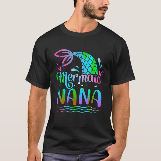 Mermaid Nana Niedlich Mermaid Birthday Family Matc T-Shirt (Vorderseite)
