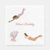 Mermaid Napkins zum Geburtstag von Kindern Serviette (Vorderseite)