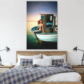MERMAID NAUTICAL ART DRUCKSTRETCHCHED LEINWAND (Insitu (Schlafzimmer))