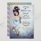 Mermaid Nautical Junggeselinnen-Abschied Einladung (Vorne/Hinten)