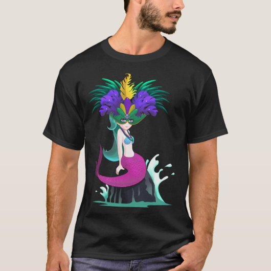 Mermaid New Orleans Mardi Gras Parade Celebration T-Shirt (Vorderseite)