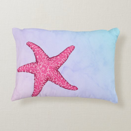 Mermaid Niedlich Blue Pink Starfish Personal Dekokissen (Rückseite)