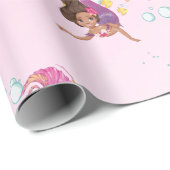 Mermaid Niedlich Bubbles Pink Wrapping Paper Geschenkpapier (Rolleneckpunkt)