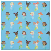 Mermaid Niedlich Cartoon Kids Print Fabric Stoff (Muster)