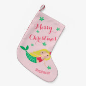 Mermaid Niedlich Festivals Personalisierter Name Kleiner Weihnachtsstrumpf (Vorderansicht (hängend))