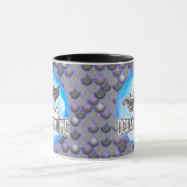 Mermaid Niedlich Grau Tasse (Zentrum)