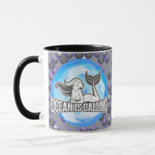 Mermaid Niedlich Grau Tasse