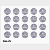 Mermaid Niedlich Gray Classic Round Sticker (Blatt)
