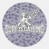 Mermaid Niedlich Gray Classic Round Sticker (Vorderseite)
