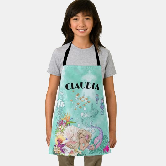 Mermaid Niedlich Green Starfish Personal Schürze (Insitu)