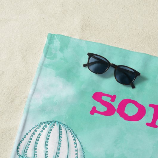 Mermaid Niedlich Green Starfish Personal Strandtuch (Beispiel)