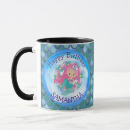 Mermaid Niedlich Happy BIRTHDAY BLAUE Tasse