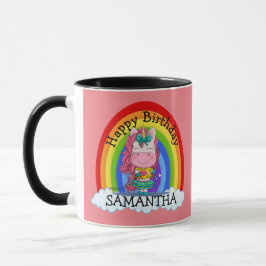 Mermaid Niedlich Happy BIRTHDAY Pink Tasse