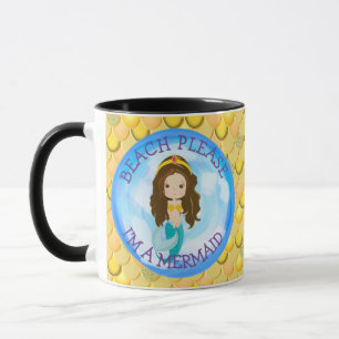 Mermaid Niedlich Happy Yellow Tasse