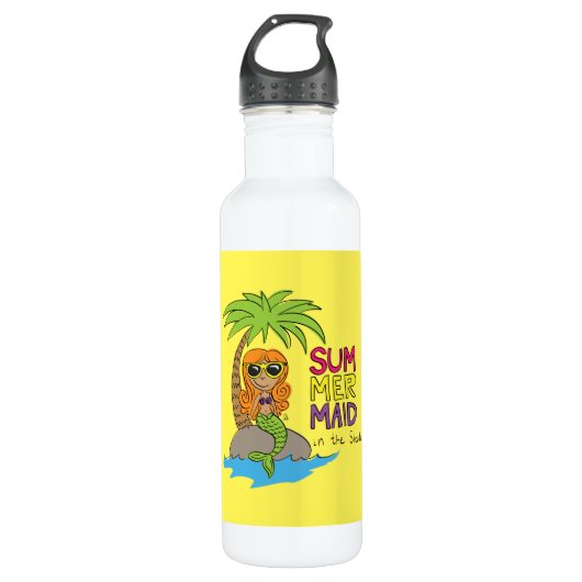 Mermaid Niedlich Kids Edelstahlflasche (Vorderseite)