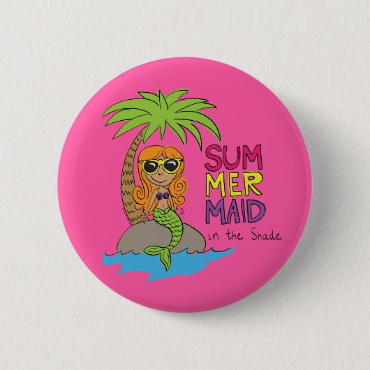 Mermaid Niedlich Kids Girls Button (Vorderseite)