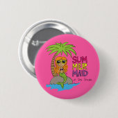 Mermaid Niedlich Kids Girls Button (Vorne & Hinten)
