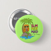 Mermaid Niedlich Kids Girls Button (Vorne & Hinten)