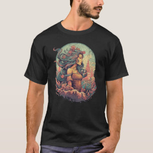 Mermaid Niedlich Ocean Lover Fantasy Sea Scales Si T-Shirt
