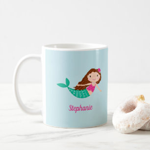 Mermaid Niedlich Personalisiert Blue Kaffeetasse