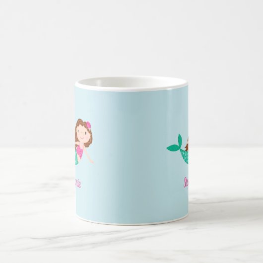Mermaid Niedlich Personalisiert Blue Kaffeetasse (Mittel)