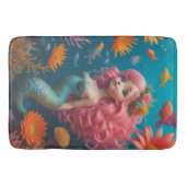 Mermaid Niedlich Pink Badematte (Vorderseite)