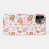 Mermaid Niedlich Pink Girl Monogram Case-Mate iPhone Hülle (Rückseite (Horizontal))