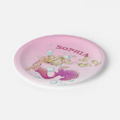 Mermaid Niedlich Pink Pink Papier Platte Pappteller (Schrägansicht)