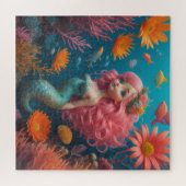Mermaid Niedlich Pink Puzzle (Horizontal)
