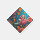 Mermaid Niedlich Pink Serviette (Ecke)