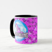 Mermaid Niedliche Lila Tasse (Vorderseite Links)