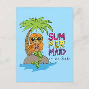 Mermaid Niedliche Postkarte für den Sommer