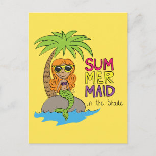 Mermaid Niedliche Postkarte für den Sommer